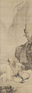 "Tao Yuanming sentado sob um salgueiro", pelo artista japonês Tani Buncho, 1812 (Domínio Público)