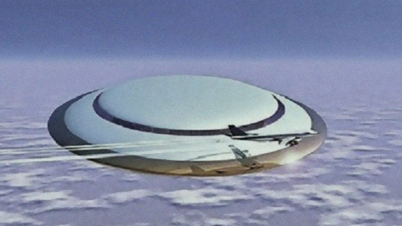 Em 1994 a tripulação de um voo da Air France confirmou o avistamento de um objeto em forma de lentilha e com tamanho entre 200 e 300 metros de diâmetro (Reprodução / World Ufo Photo Sand News.org)