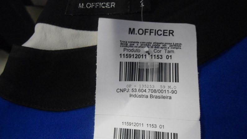 Roupa da M.Officer em oficina flagrada com trabalho escravo (Cortesia/MPT-PRT2)