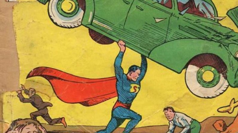 A primeira edição do gibi do Super-Homem está entre os exemplares que fazem parte do acervo de Tom Zé e poupados pelos assaltantes (Reprodução)