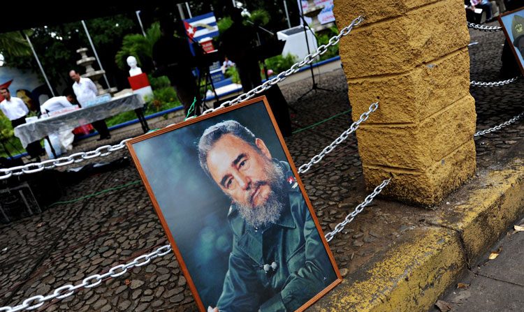 Um imagem do ex-líder cubano Fidel Castro (Elmer Martinez/AFP/Getty Images)