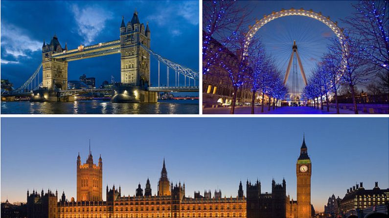 Tower Bridge, London Eye e Palácio de Westminster 