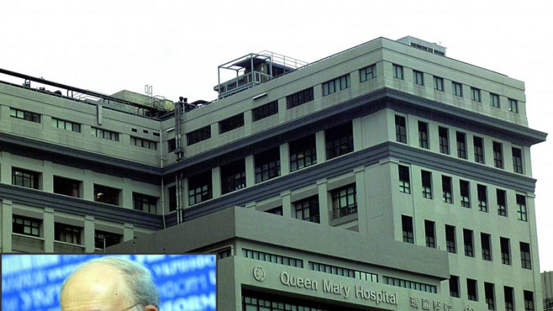 O advogado de direitos humanos David Matas (canto esquerdo) com o Hospital Queen Mary de Hong Kong no fundo. O hospital possui um registro dos transplantes de rins na China que, se tornado público, forneceria importante informação sobre a colheita forçada de órgãos na China (Poon Chai-Shu/Epoch Times)