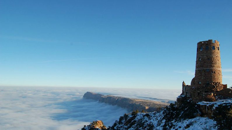 Rara vista do Grand Canyon coberto por nuvens (Divulgação/Parque Nacional Grand Canyon)