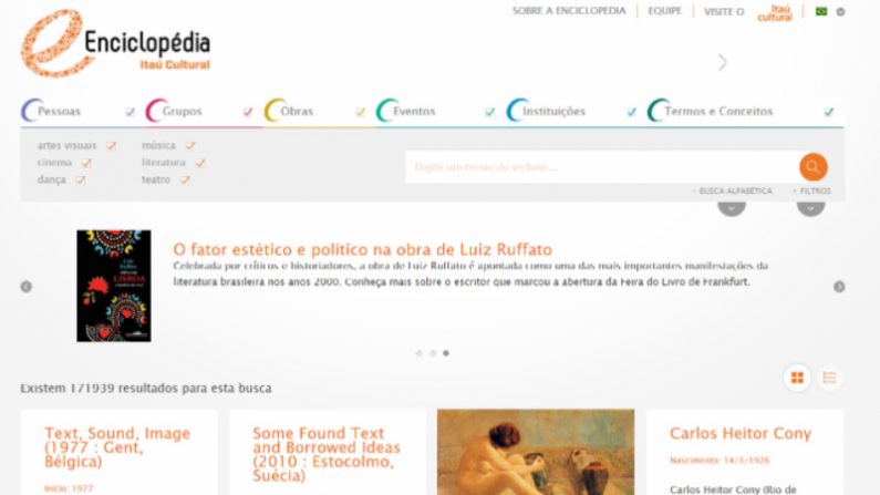 Portal da Enciclopédia Itaú Cultural de Arte e Cultura Brasileiras (Reprodução)