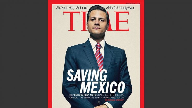 A capa da revista Time com o presidente mexicano Enrique Peña Nieto, supostamente ‘Salvando o México’ (Divulgação)