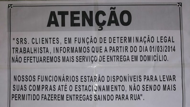 Aviso postado por um dos maiores supermercados de Belém (Reprodução)