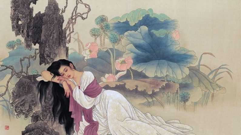 Pintura dos artistas chinesas Meifang Wang Sr. Zhao Guojing (Internet)