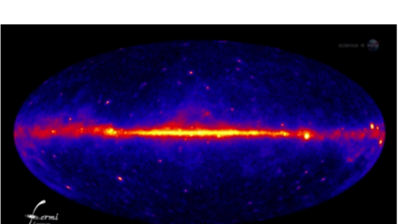 Primeiro mapa feito pela NASA do universo no limite do espectro eletromagnético (Captura de tela do You Tube)