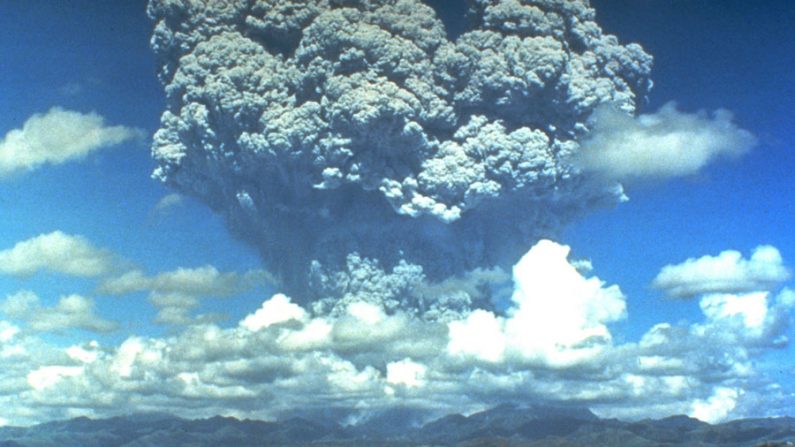 Na erupção de 1991, o monte Pinatubo lançou mais CO2 na atmosfera do que toda a humanidade junta em cinco anos (Imagem da internet)