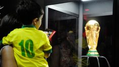 Taça da Copa chega ao Brasil