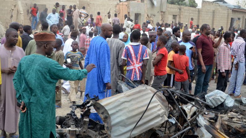 Atentado na cidade de Maiduguri, nordeste da Nigéria, que é reduto do grupo islâmicos, Boko Haram, segundo a polícia local (Josué Omirin / AFP / Getty Images)