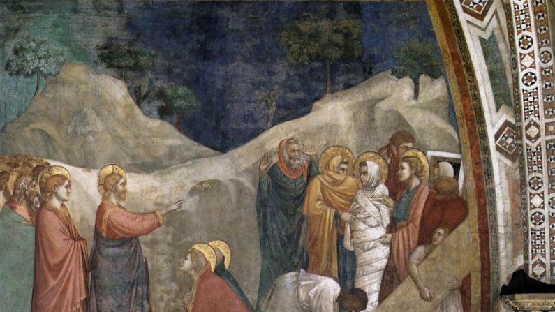 A Ressureição de Lázaro, pintura de Giotto di Bondone (1267 – 1337)