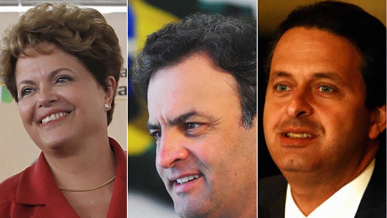 Candidatos à presidência 2014: Dilma Rousseff, Aécio Neves e Eduardo Campos (Reprodução)