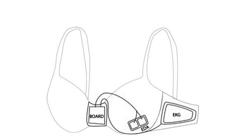 Desenho esquemático do sutiã inteligente (Internet)