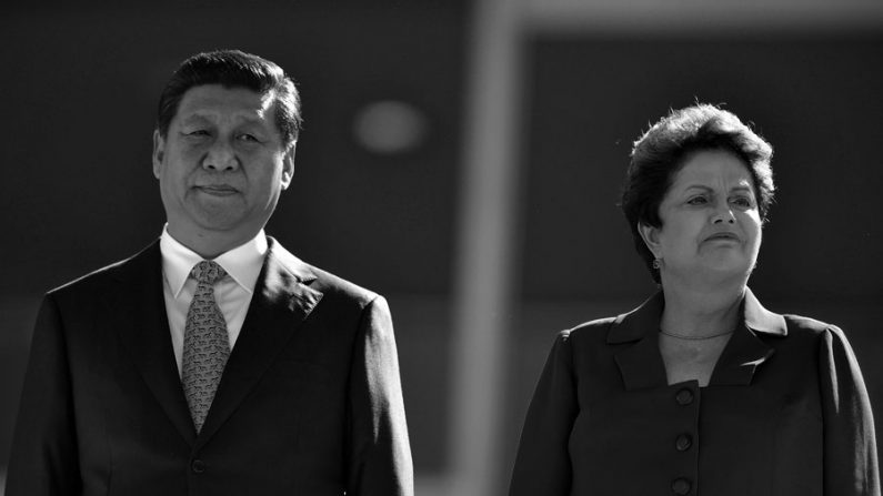 Xi Jinping, líder chinês e a presidente do Brasil, Dilma Rousseff (Nelson Almeida / AFP / Getty Images)