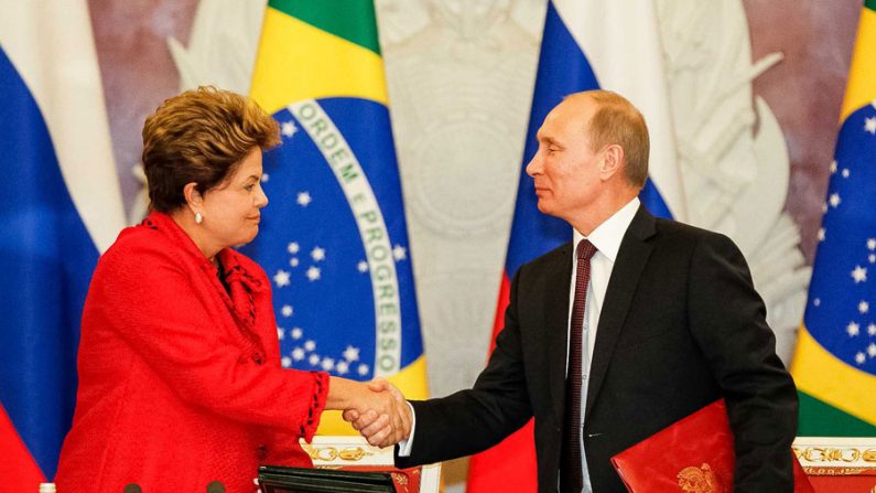 Presidente do Brasil, Dilma Rousseff e Presidente da Rússia, Vladmir Putin (Reprodução)