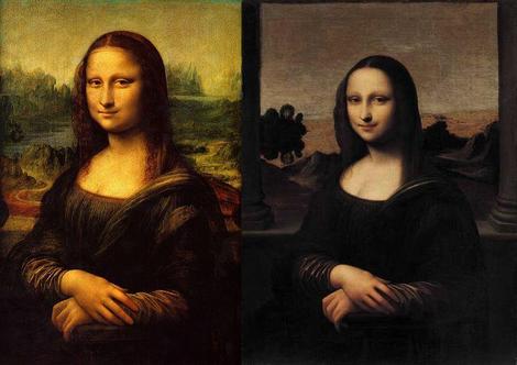 Monalisa de Isleworth (direita) comparada com a obra de Da Vinci (Wikimedia Commons)