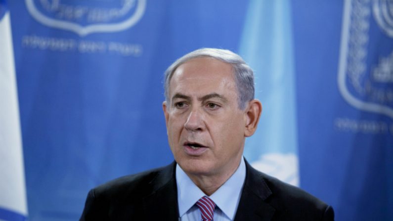 O primeiro-ministro de Israel, Benjamin Netanyahu, fala durante uma conferência de imprensa com o Secretário-Geral das Nações Unidas, Ban Ki-moon, em 22 julho de 2014 em Tel Aviv, Israel (Lior Mizrahi/Getty Images)