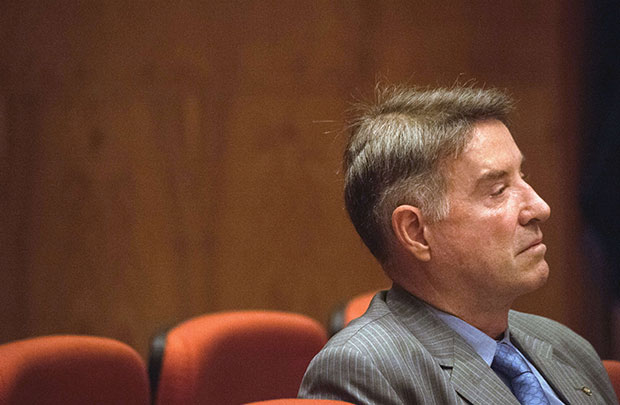 O empresário, Eike Batista, durante primeiro dia do julgamento no Rio de Janeiro (Yasuyoshi Chiba / AFP / Getty Images)