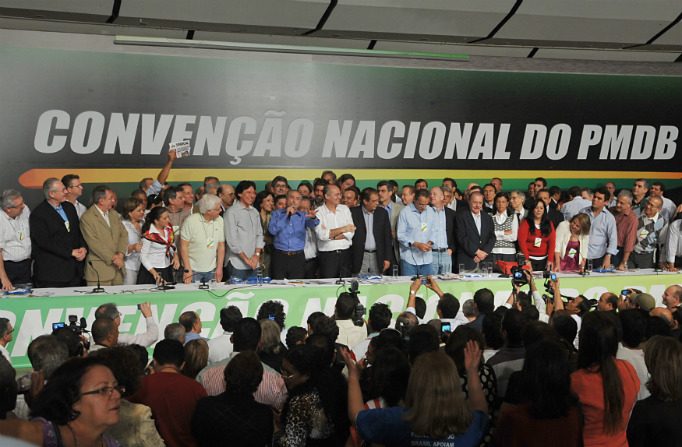 PMDB realiza convenção nacional para formalizar a candidatura do presidente do partido, Michel Temer, como vice na chapa encabeçada por Dilma Rousseff (PT) (Valter Campanato/ABr)