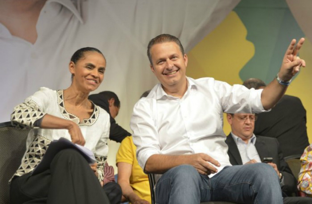 Eduardo Campos e Marina Silva na convenção que oficializou a chapa “Unidos pelo Brasil” nas eleições presidenciais de 2014 (Wilson Dias/Agência Brasil)