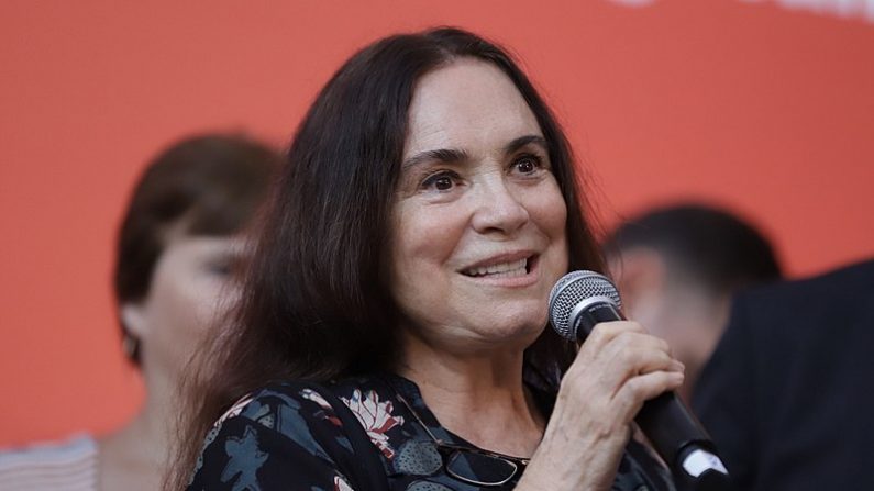 Regina Duarte, participa da inauguração da Creche Anglicana e da Escola da Cultura Inglesa em Paraisópolis na capital paulista em Indaiatuba, São Paulo, em 24 de março de 2019 (Governo do Estado de São Paulo)