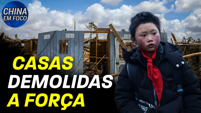 Casas demolidas a força na China.