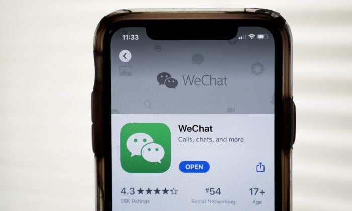 Nesta foto, o aplicativo WeChat é exibido na App Store de um iPhone em 7 de agosto de 2020, em Washington, DC (Drew Angerer / Getty Images)