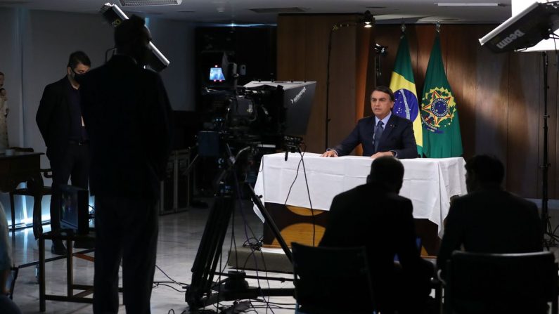 Gravação de discurso para a 75ª Assembleia Geral da ONU
(Foto: Marcos Corrêa/PR)