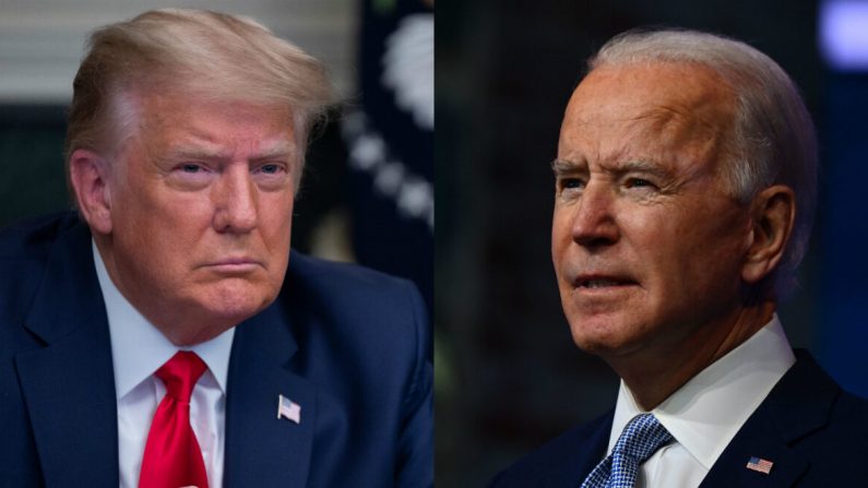 Presidente Donald Trump, à esquerda, e o candidato democrata à presidência Joe Biden (Arquivo / Imagens Getty)