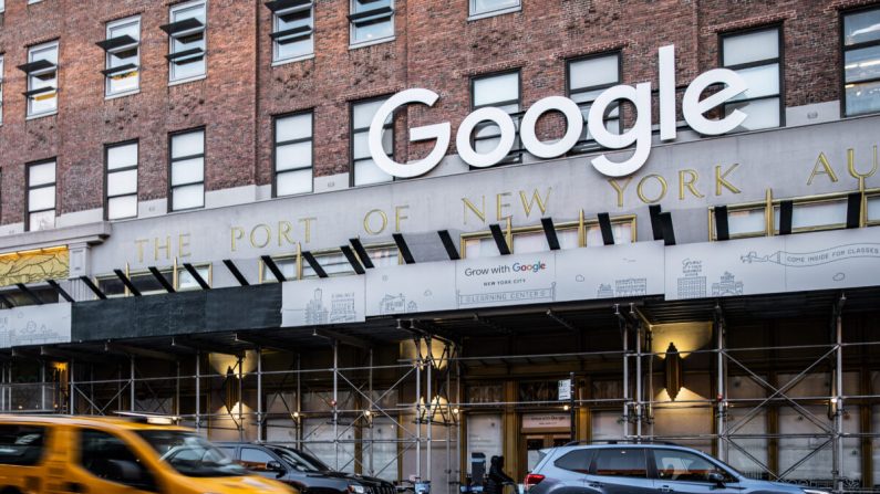 Escritório do Google em Nova Iorque na parte baixa de Manhattan em 20 de janeiro de 2021 (Chung I Ho / The Epoch Times)
