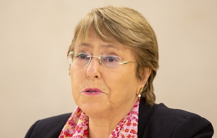 A Alta Comissária das Nações Unidas para os Direitos Humanos, Michelle Bachelet, 22 de junho de 2021 (EFE / EPA / SALVATORE DI NOLFI / Arquivo)
