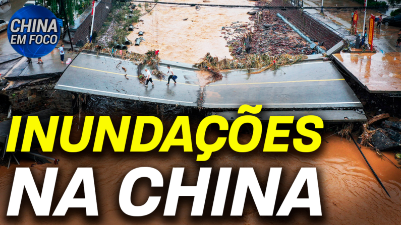 Chuvas torrenciais atingem o norte da China, causando inundações e deslizamentos.