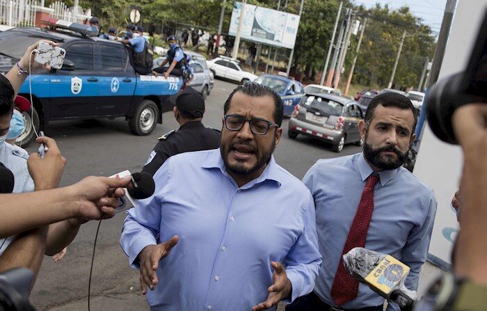 Félix Maradiaga, líder da oposição é capturado na Nicarágua, em foto de arquivo (EFE/Jorge Torres)