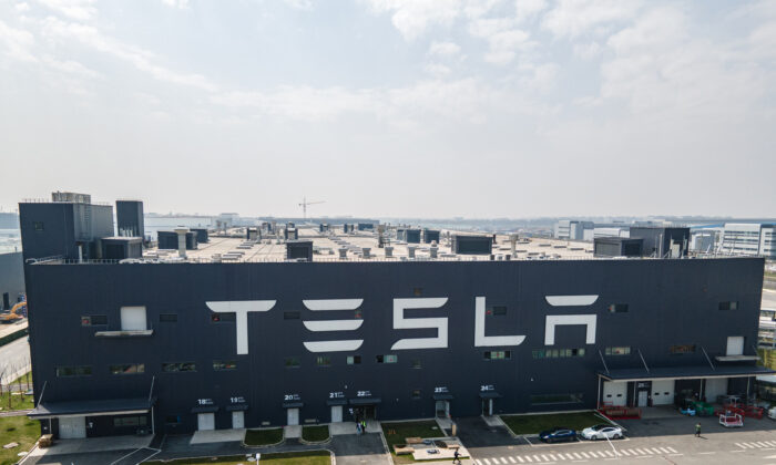 Fabrida Tesla Shanghai, em Xangai, na China, no dia 29 de março de 2021 (Xiaolu Chu/Getty Images)