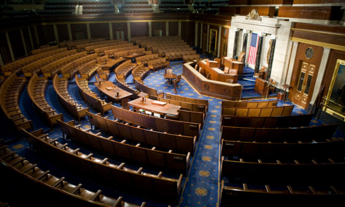 A Câmara dos Representantes dos EUA é vista em Washington, D.C., em 8 de dezembro de 2008. (Brendan Hoffman/Getty Images)