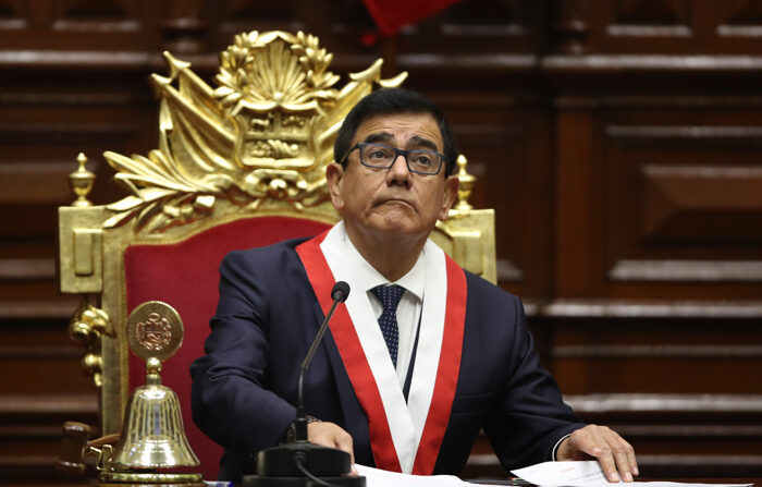 Foto de arquivo do presidente do Congresso Peruano José Williams. (EFE / Paolo Aguilar)