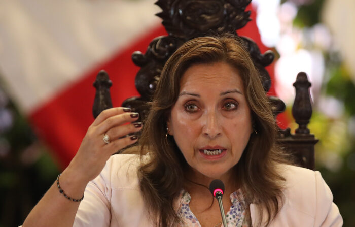 A presidente do Peru, Dina Boluarte, em foto de arquivo. (EFE/Paolo Aguilar)