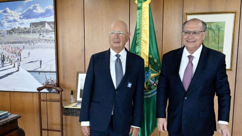 Presidente da República em Exercício Geraldo Alckmin durante encontro com Klaus Schwab Fundador e Presidente Executivo do Fórum Econômico Mundial  (Foto: Cadu Gomes/VPR)