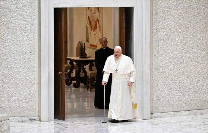 Papa Francisco durante a Audiência Geral de quarta-feira (EFE/EPA/CLAUDIO PERI)