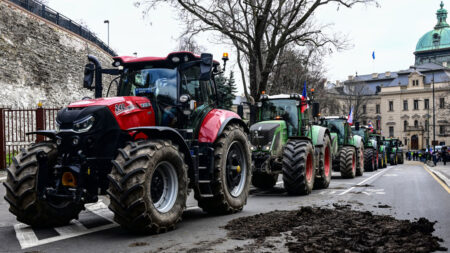 Milhares de agricultores protestam em Praga e derramam estrume na frente da sede do governo