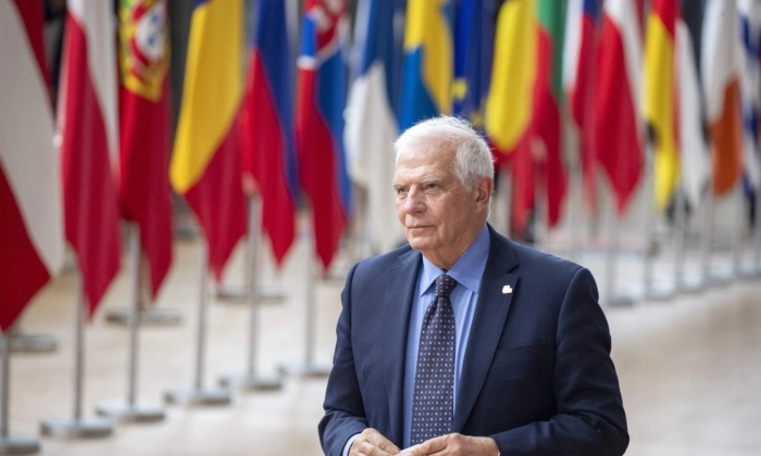 O Alto Representante da União para os Negócios Estrangeiros e a Política de Segurança da UE, Josep Borrell Fontelles, chega para uma reunião do Conselho Europeu na sede da União Europeia em Bruxelas, em 29 de junho de 2023. (Nicolas Maeterlinck/Belga Mag/AFP via Getty Images)