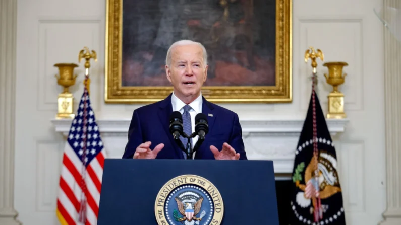 O presidente Joe Biden faz um discurso sobre o Oriente Médio na Casa Branca em 31 de maio de 2024. (Chip Somodevilla/Getty Images)
