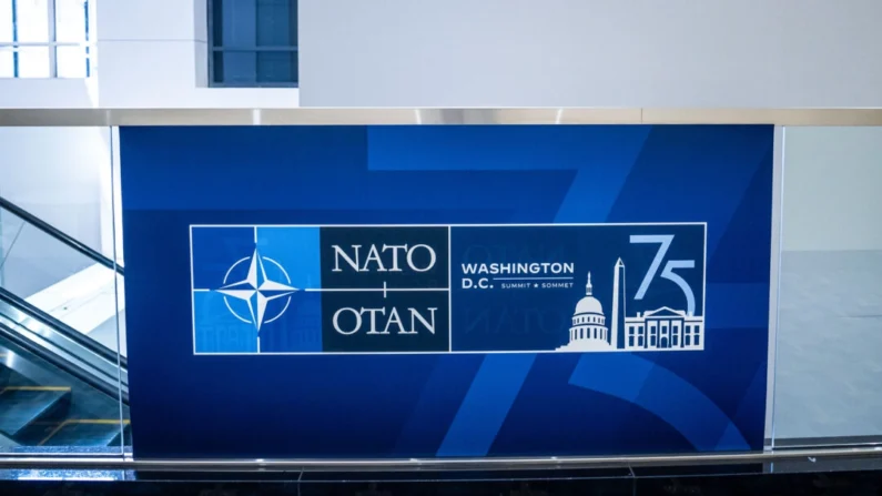 O Centro Internacional de Mídia durante a Cúpula da OTAN de 2024 em Washington, em 9 de julho de 2024 (Madalina Vasiliu/The Epoch Times)