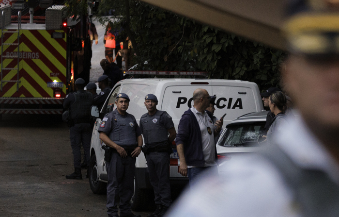 Membros da Polícia de SP (EFE/ Isaac Fontana)