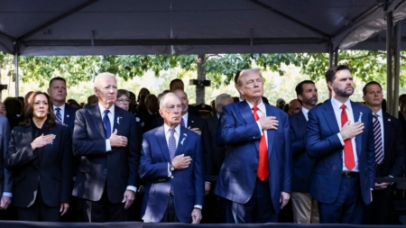 Biden, Harris e Trump participam da cerimônia em memória do 11 de setembro no 23º ano após os ataques