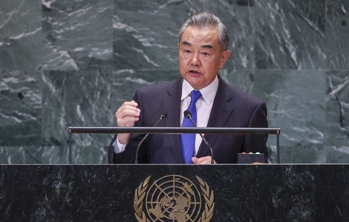 O ministro das Relações Exteriores da China, Wang Yi, em 23 de setembro de 2024, durante a “Cúpula do Futuro” antes do Debate Geral da 79ª sessão da Assembleia Geral das Nações Unidas em Nova Iorque (EFE/EPA/SARAH YENESEL)