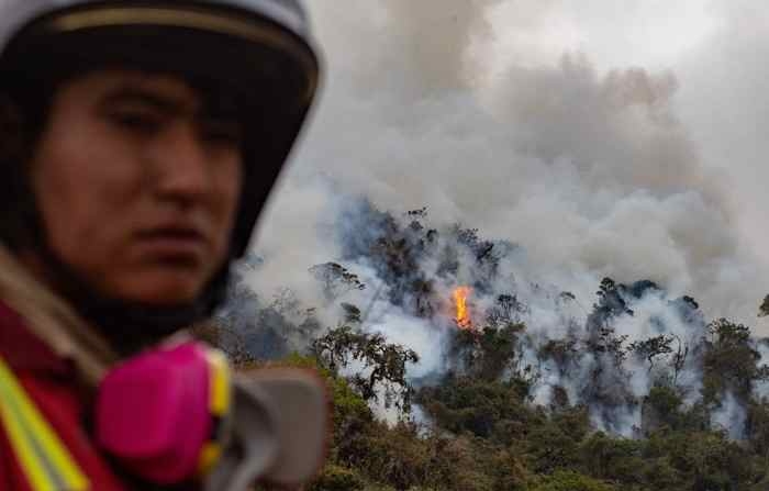 Fotografia de 21 de setembro de 2024 de incêndios florestais no departamento do Amazonas (Peru) (EFE/Miguel Gutierrez Chero)
