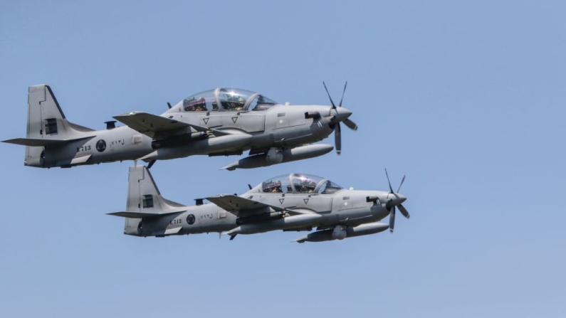 Aeronaves militares A-29 Super Tucano (Foto IBRAHIM CHALHOUB/AFP via Getty Images)
